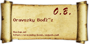 Oravszky Boáz névjegykártya